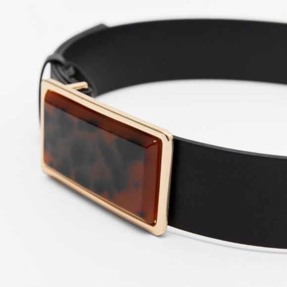 ZARA BLACK BELT WITH ACETATE BUCKLE - Picture 4 of 4